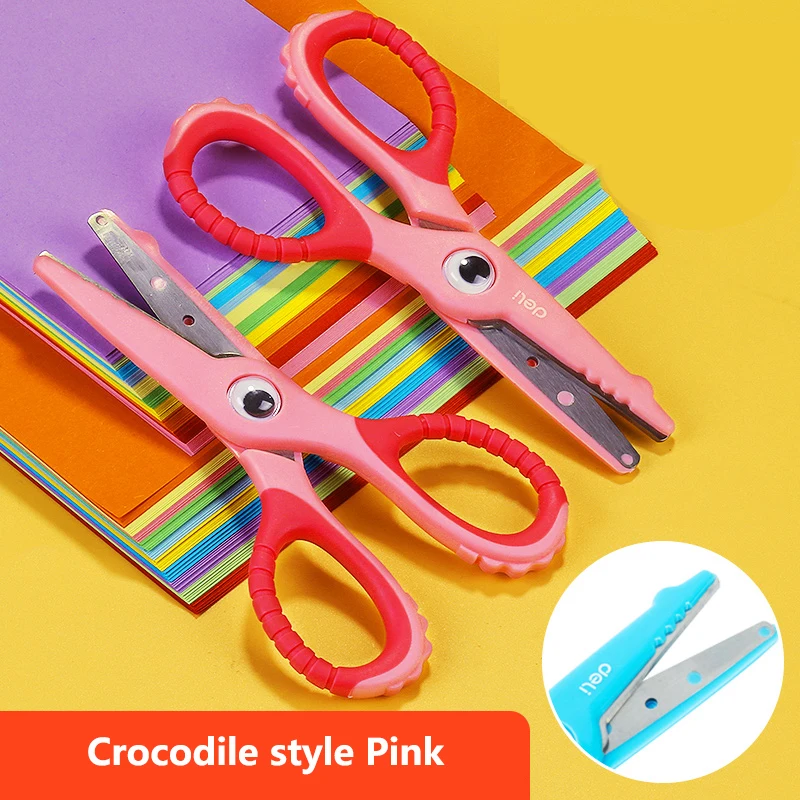 Deli 1pcs Scissors Kawaii Rabbit DIY HandCraft Scrapbook Scissors for kids  safe Paper Cutting Utility Knife School Supplie