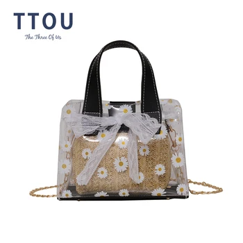 

Women Handbag Summer Beach Bag Rattan Woven Handmade Knitted Straw Large Capacity Totes Ladies Hollow Shoulder Bag Bohemia