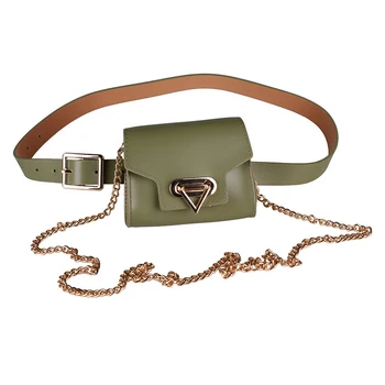 

New Belted Wild Chain Belt Bag Women's Triple-cornered Decorative Belt Shoulder Crossbody Bag