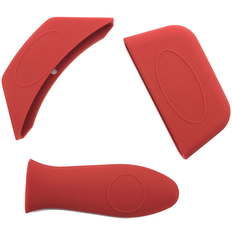 1 Set Silicone Hot Handle Holder Non Slip for Cast Iron Skillet Frying Pans Griddle JS23