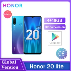 Honor 20 Lite 4 Гб 128 ГБ глобальная версия спереди 32MP Kirin 710 Octa Core Android 9,0 Face ID мобильный телефон 24MP сзади Камера Чехол для мобильного телефона