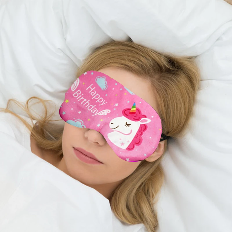 Cute Animal Eye Mask Cartoon Unicorn Sleeping Mask Eye Shade Cover Blindfold Eyeshade Vacation Travel Home Kids Birthday Gift eye mask eye patch