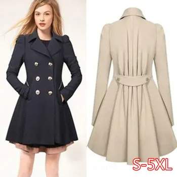 

Especially Female Coat England Style Women Spring Double-Breasted Long Trench Coat Overcoat Raincoat Windbreaker Coats 5XL PLUS