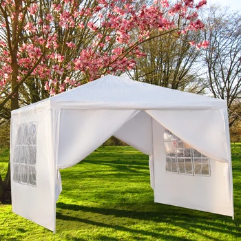 

3 x 3m Four Sides Portable Home Use Waterproof Tent with Spiral Tubes White WHShopping