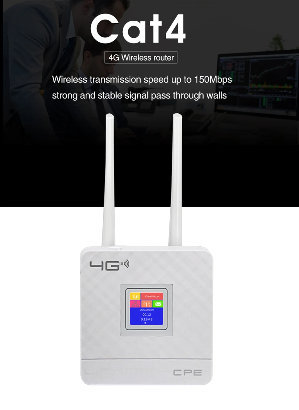 DongZhenHua CPE903 4g Wifi Router CAT4 150Mbps LTE 4G Router FDD/TDD Wireless Router 4G Sim Card With External Antennas WAN/LAN