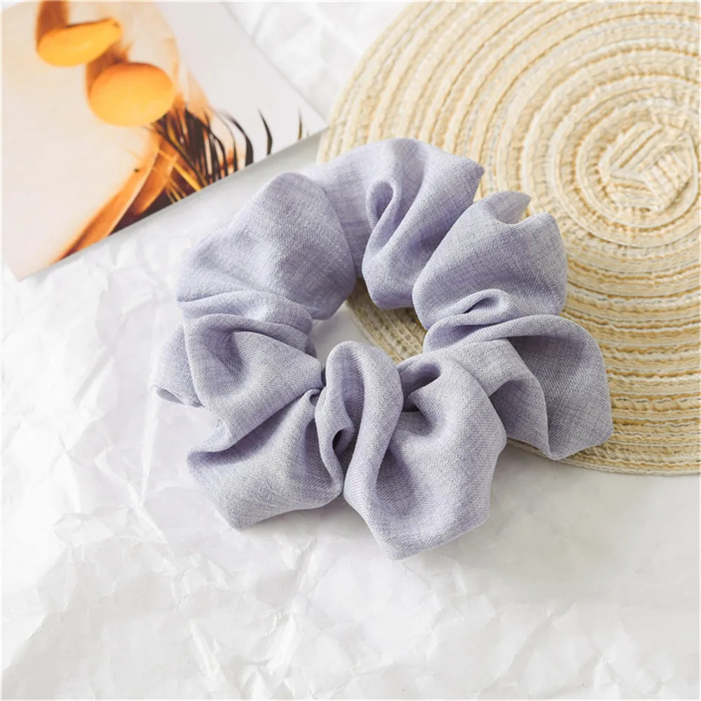 Light gray 1 шт., модные женские Однотонные эластичные резинки для волос, корейские милые простые резинки для волос, 6 цветов, спортивные резинки для танцев - Цвет: Light gray