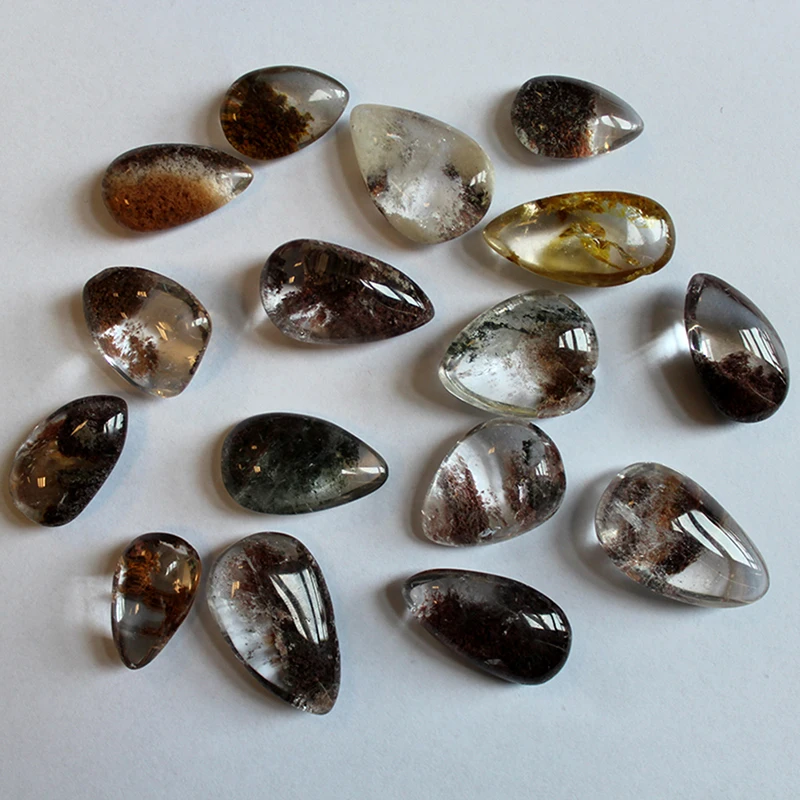 Случайный натуральный Ghost Phantom Quartz кристалл камень драгоценный образец подвеска c