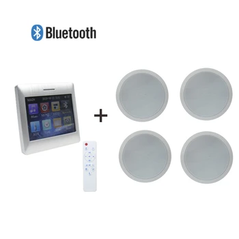 

4*15w mini home touch screen wall mounted amplifier with 4 pcs 6 inch full range ceiling speaker supporting bluetooth/USB/FM/TF