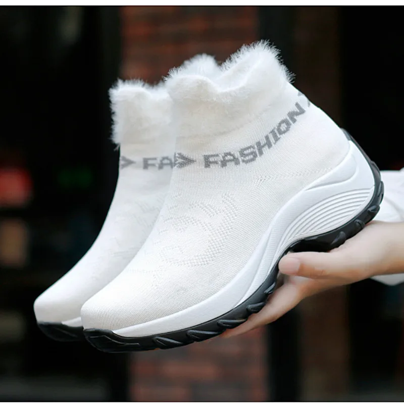 white platform sneaker boots