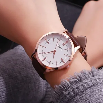 

KEZZI Brand Woman Watches Roman Numerals Business Women Men Watch Couple Leather Strap Quartz Watches relogio feminino