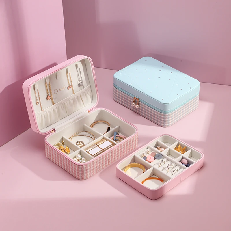 Чехол grace, новинка, Кожаная Шкатулка принцессы для ювелирных изделий, ожерелье, розовая косметичка, чехол для ювелирных украшений, органайзер, подарки на свадьбу, день рождения