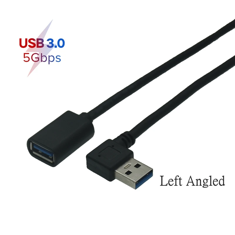 1M 3FT 30cm 50CM USB 3.0 Right Left Up Down Angle 90 Degree Extension 5Gbps USB 3.0 Cable Male To Female Adapter Cord USB Cable 