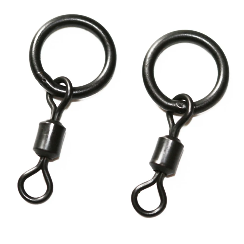 

50pcs Micro-Hook Swivels Flexi Ring Carp Fishing Tackle Mini Rig Swivel Size 22 3.0x1.4cm/0.85x0.40in