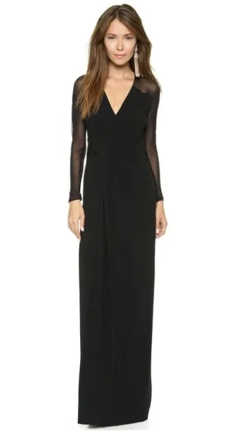 

free Shipping women summer dress to party Formal vestido de festa 2016 new fashion black long sleeve evening Dresses elegant