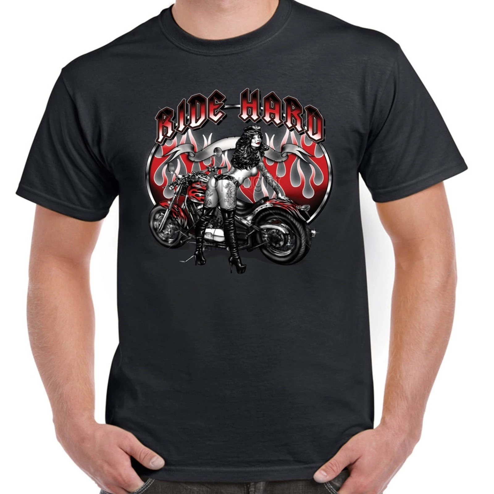 Мужская футболка с американскими мотивами жесткая мужская принтом Bobber Chopper 49 |