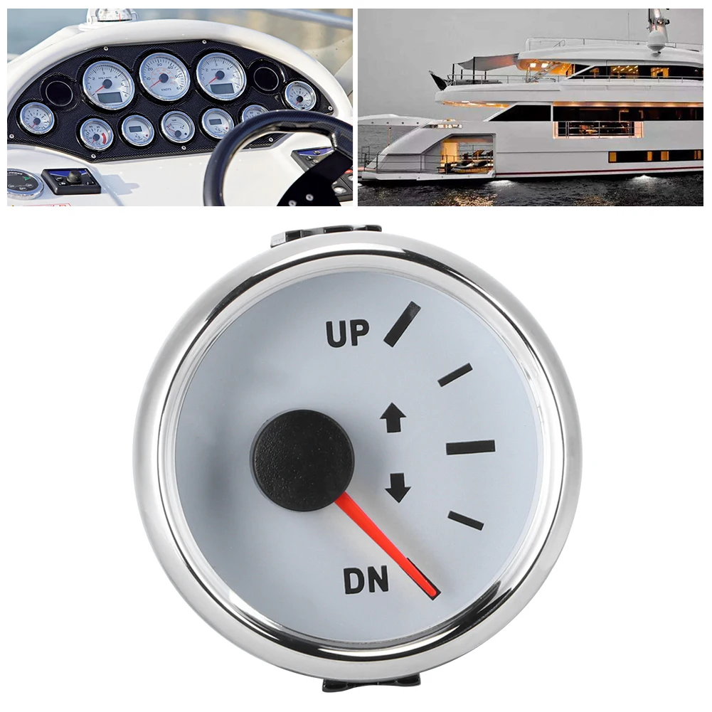 52mm/2in UP DN Boat Trim Gauge 0 190ohm Signal Trim Tilt Indicator Red