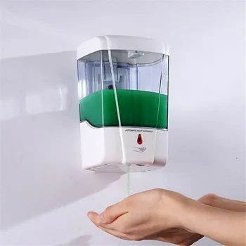 

700ml Liquid Soap Dispenser Automatic IR Sensor Soap Dispenser Wall Touch-free Kitchen Soap Lotion Pump for Kitchen Bathroom