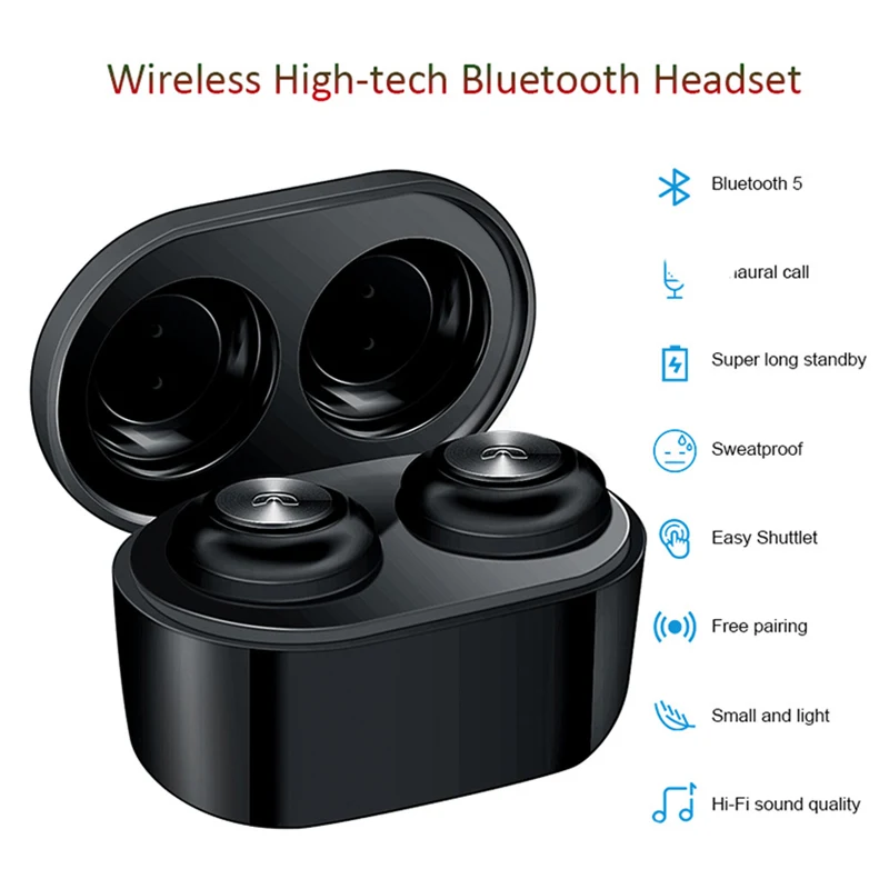 TWS DT3 Stereo In Ear Bluetooth 5.0 Earphones Smart Noise Cancelling Wireless Earbuds Ipx5 Waterproof Bluetooth Headset With Mic