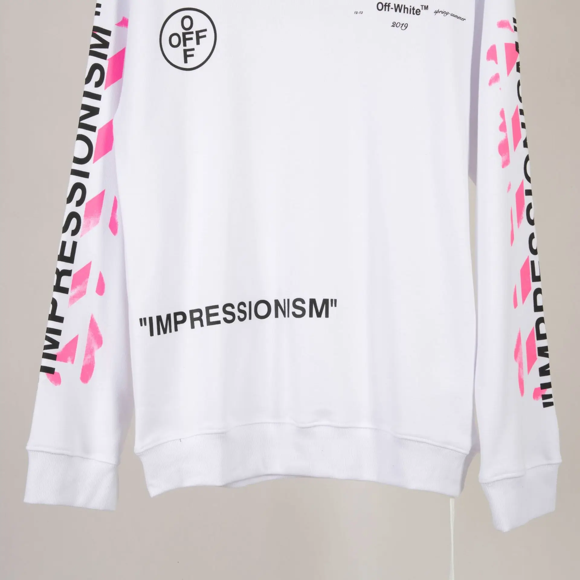 OFF-WHITE OW Весна и лето 99 лет краска пара мужская хлопковая толстовка с круглым вырезом