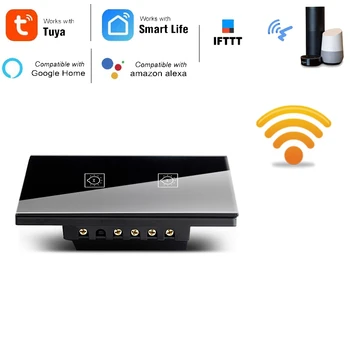 

Wifi Smart Light Switch Wireless Control Electronic Wall Switches Press Panel Work with Alexa for Google 2 Gang