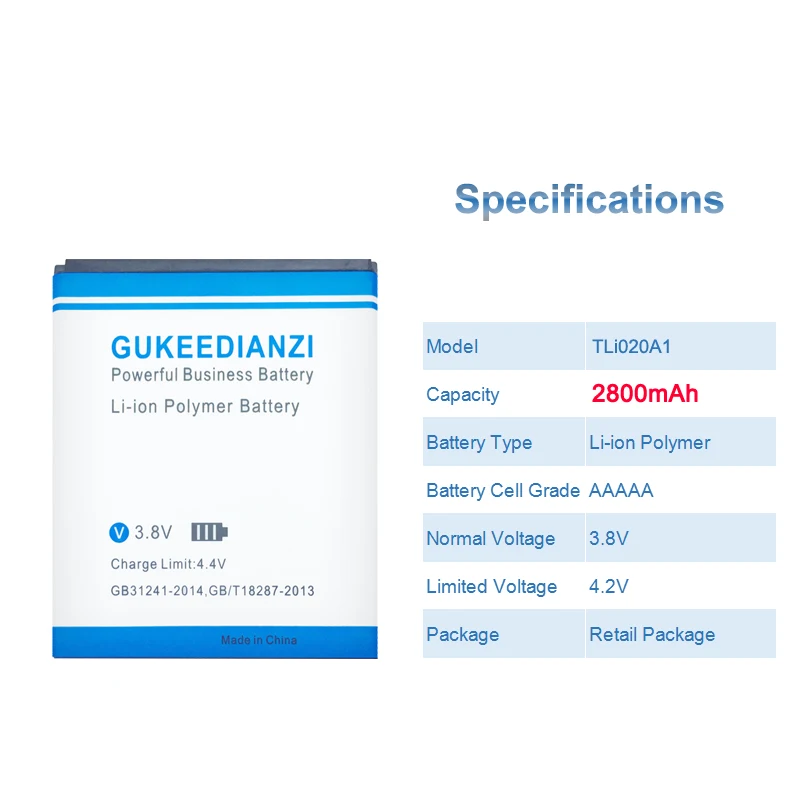 Аккумулятор для мобильного телефона GUKEEDIANZI 2800 мАч для Alcatel One Touch Pop C7 7040 OT-7040 OT-7040D/для TCL J738M J736L D920 TLi020A1