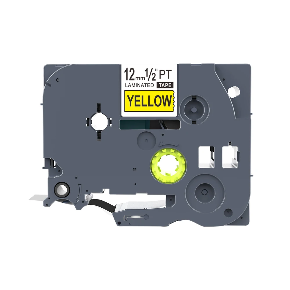 Black On Yellow Герметизирующая ptfe-лента для лента 10 шт. TZe231 TZe-231 запечатанных лент для черная и белая 12 мм TZ231 TZe ленты для Brother P-Touch PT-H100 PT-H105 PT-D200 - Цвет: Black On Yellow