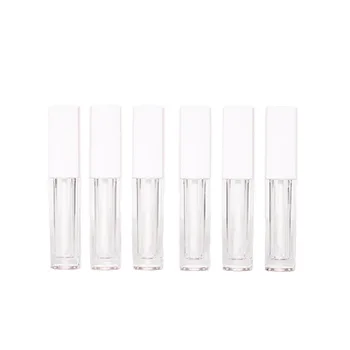 

Empty Plastic Lip Gloss Tube Square Clear Lipgloss Tubes White Lid Lip Gloss Containers Cosmetic Filling Bottles 30pcs/Lot