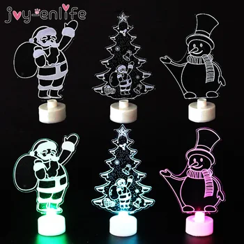 Kerst Decoratie Voor Thuis Vrolijk Kerstfeest Led Licht Kerstboom Ornamenten Hanger Kerstman Licht Nieuwjaar Gift Decor