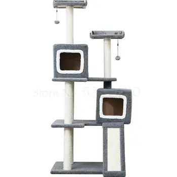 

Simple and luxurious double nest cat climbing frame cat nest cat tree one cat frame cat scratch post sisal large cat villa