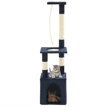 

Cat Tree with Sisal Scratching Posts 109 cm Cat Scratchers Multi-level Cats' Play Center Fully Functional Easy to Assemble House