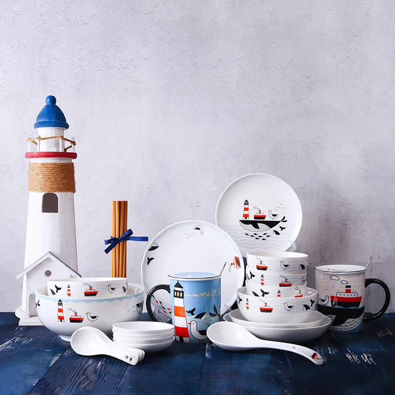 Набор посуды из керамической тарелки в скандинавском стиле|dish set|chopsticks chineseceramic dish