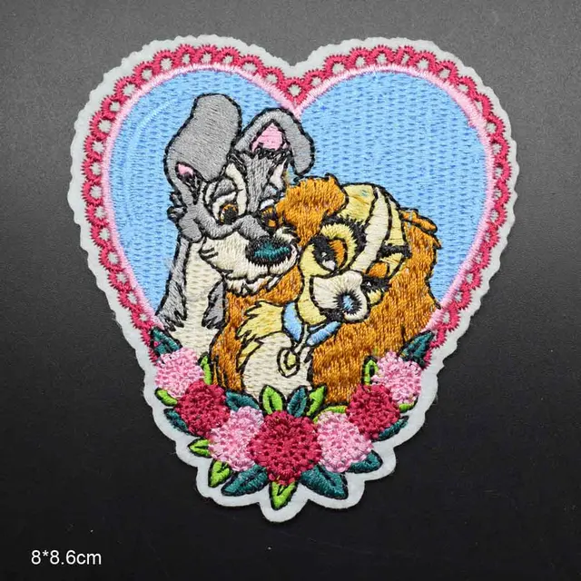 Lover Dog on Shoulder Iron On Embroidered Clothes Patches For Girl Woman Clothing Stickers Garment Wholesa 2
