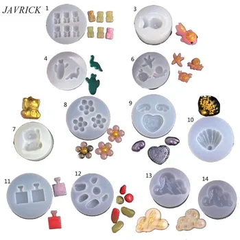 

DIY Cute Mini Earrings Pendant Bear Dinosaur Goldfish Shell Silicone Resin Mold
