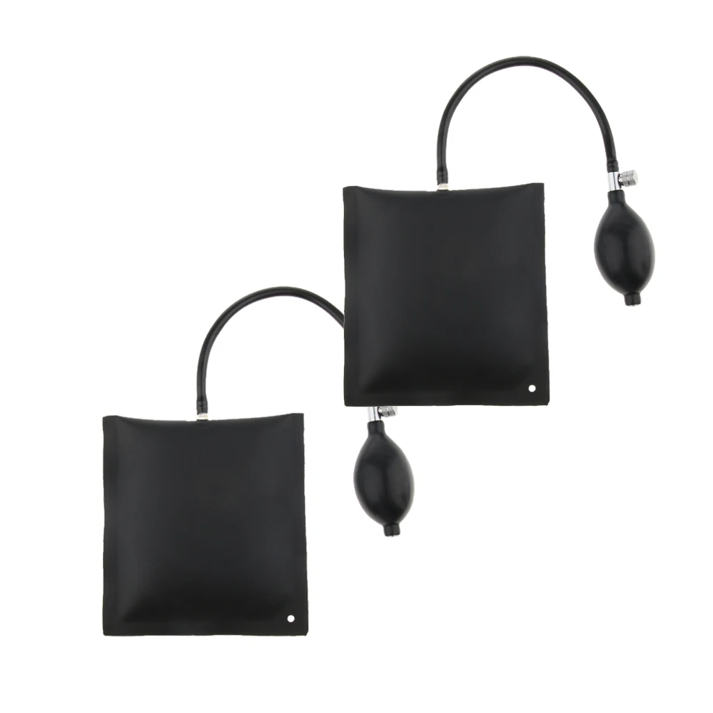 2Pieces Black Air Pump Wedge Inflatable Leveling Alignment Shim Bag Tool 15x15cm Easy going in and strong enough |