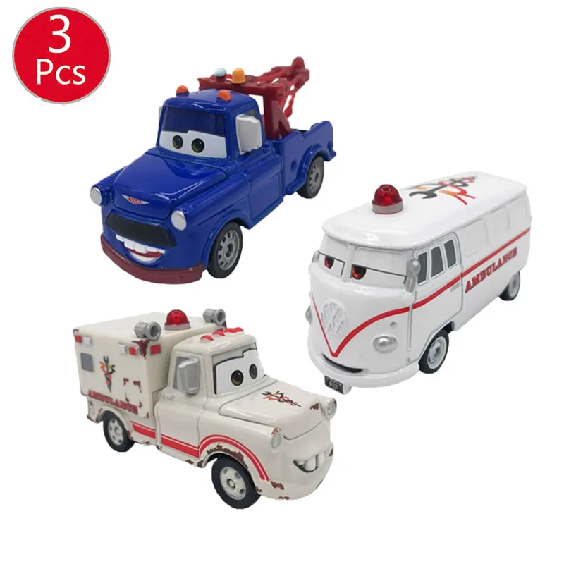

3pcs Disney Pixar Cars 7cm Cars Ramirez Lightning McQueen Racing Family Diecast Metal Alloy Toy Car for Kids Toys Halloween gift