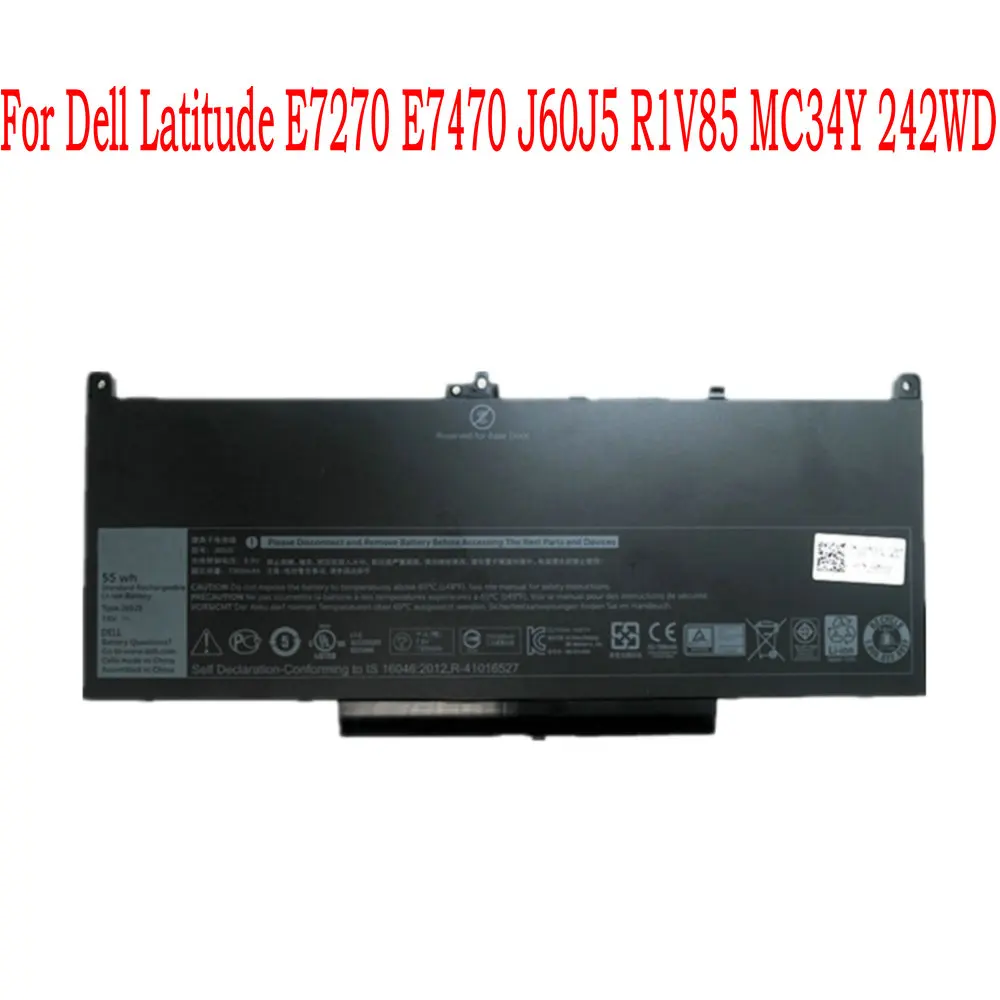 7,6 V 55Wh J60J5 устройство замено ноутбука Батарея для Dell Latitude E7270 E7470 J60J5 R1V85 MC34Y 242WD