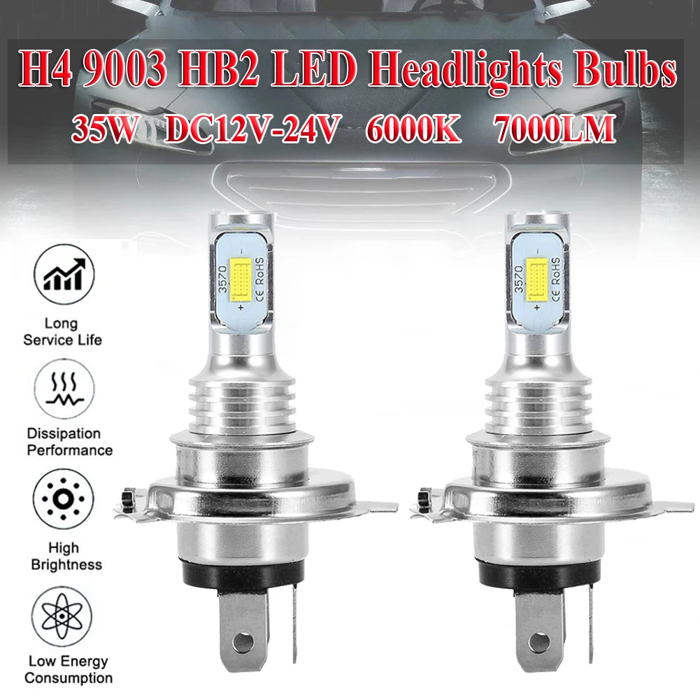 H4 DC 12 V-24 V 35W 6000k 9003 HB2 супер белый CSP светодиодный головной светильник s лампочки комплект высокий низкий пучок Canbus туман светильник дальнего и ближнего головной светильник s