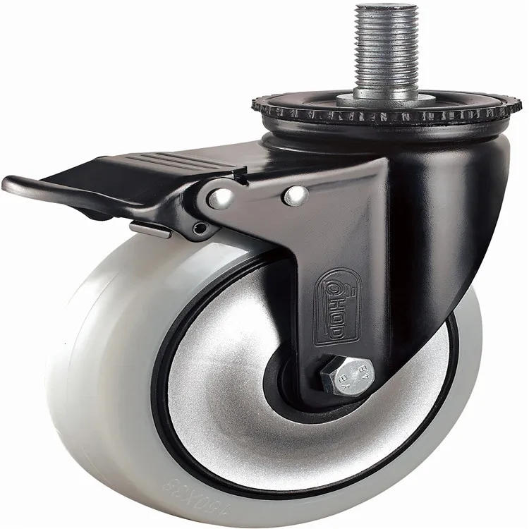 

Houde Truckle Universal Wheel Directional Wheel with Brake Bearing Industrial PA round Trolley Steering Wheel Wheels
