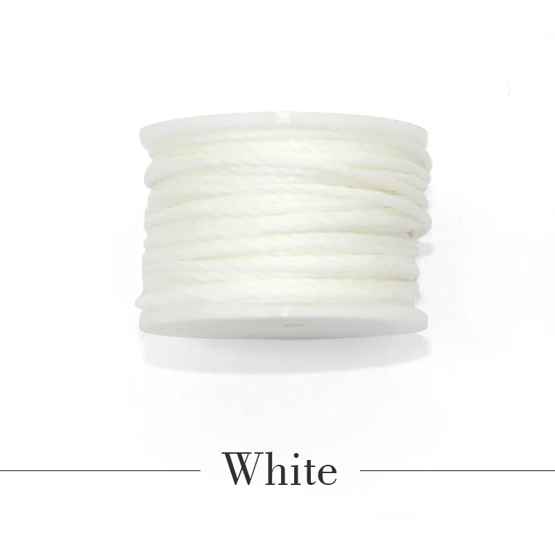 0,8 мм круглая профессиональная кожаная швейная вощеная нить, ручная прошитая линия аксессуаров, прочный полиэстер для шитья шило комплект - Цвет: Белый
