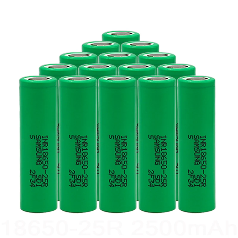 Original 18650 battery 2500 mAh 3.6V for samsung INR18650-25R 20A discharge electronic cigarette use