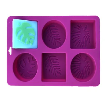 

6 Forms Silicone Oval Rectangle Soap Mould Handmade Soap Candle Craft Leaf Bathroom Soap Making Mold Fondant Chocolate Cake Mold