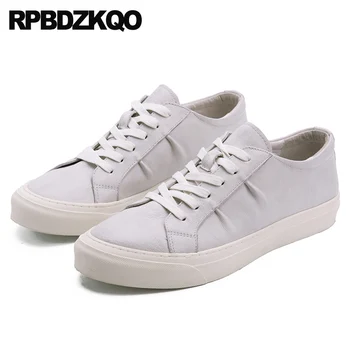 

italian white men shoes luxury brand black 2019 trainers skate flats runway sneakers Italy high quality lace up designer cowhide