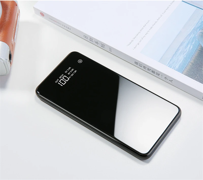 Ультратонкое зеркало power Bank для iPhone Xiaomi Dual USB Быстрая Зарядка power bank 10000 мАч переносной внешний аккумулятор