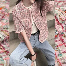 Яркая Мягкая твидовая ткань для платья, пальто tissu au metre telas, Лоскутная Ткань algodon tissus stoffen tecido