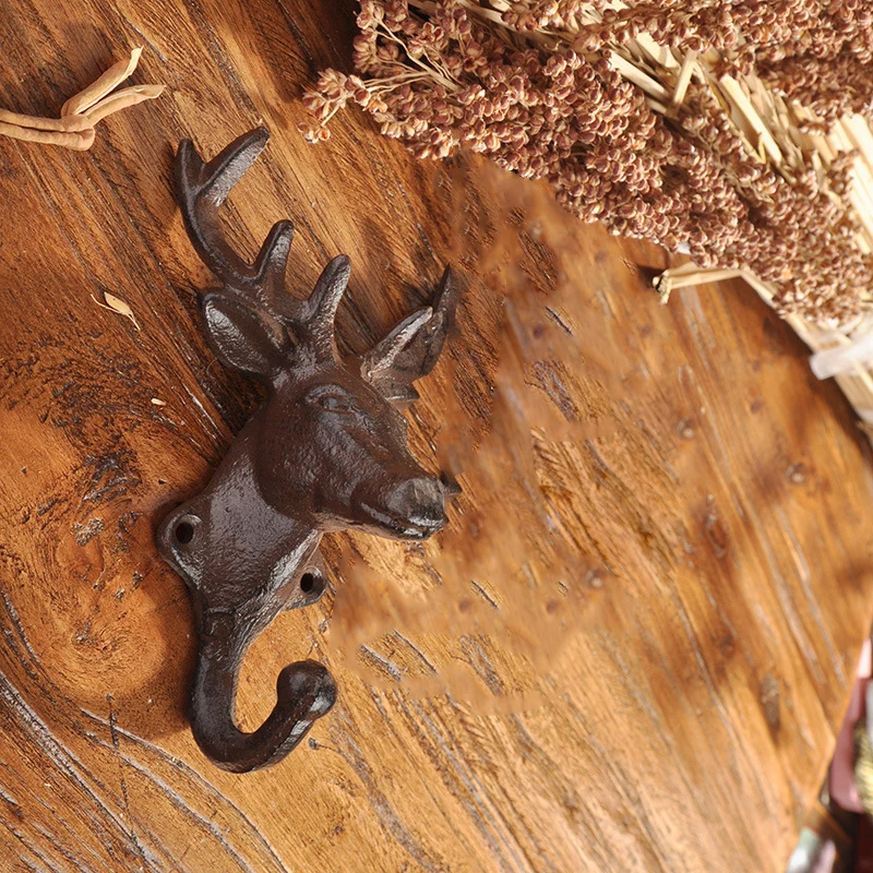 

Key Deer Hook Coat Hat Bags Towel High quality Wall Door Metal Retro Hanger Easy installation