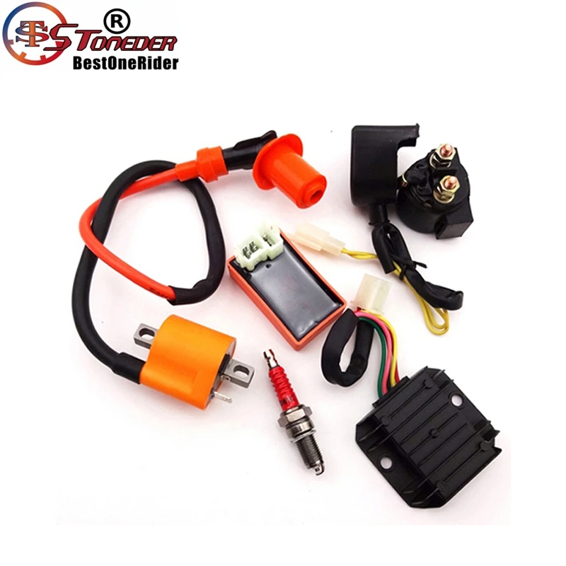 STONEDER катушка зажигания 6 Pin AC CDI D8TC Свеча зажигания Регулятор выпрямителя соленоидное реле для 150cc 200cc 250cc двигатель ATV питбайк