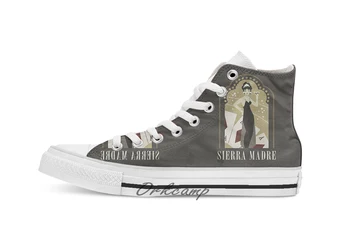 

Sierra Madre Poster Design Custom Casual High Top lace-up Canvas shoes sneakers Drop shipping