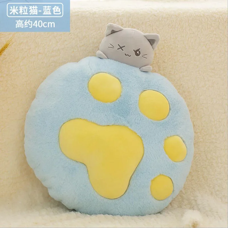 Милая подушка для кошки, Kawaii, подарок на день рождения, Кошачий коготь, плюшевая игрушка, кровать, украшение для дома, подушка для сна, мягкая кукла для девочек, фестиваль - Цвет: Синий