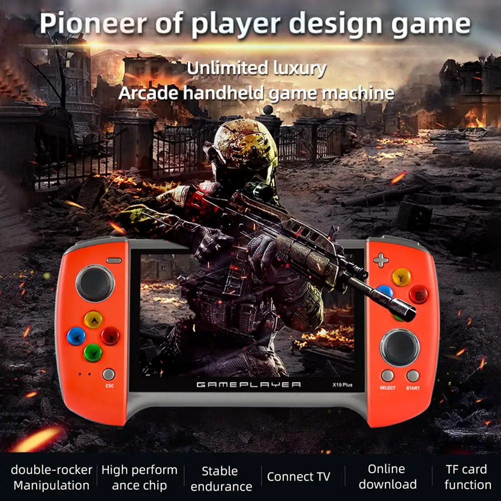 NEW X19PLUS Retro Game Handheld Console 5.1-inch HD Screen Hand-held Gaming Player For Gift 5V/1A Portable Mini Game Player