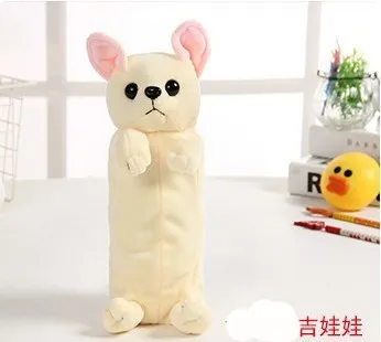 Мультяшный плюшевый чехол-карандаш Kawaii канцелярские принадлежности плюшевая собака щенок школьные офисные принадлежности Пенал для детей пенал Рождественский подарок